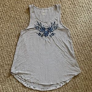 American Eagle Striped Floral Tank Top